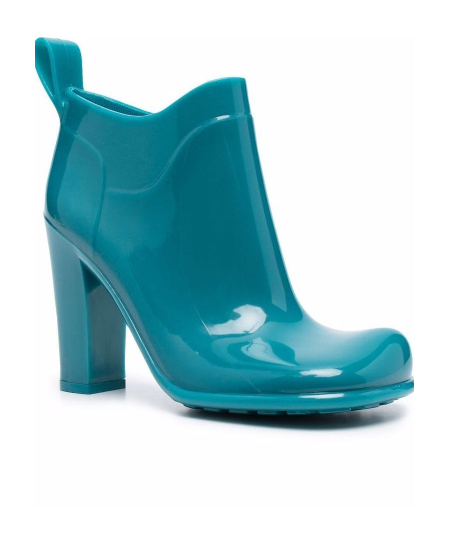 Bottega Veneta Shine Rubber Ankle Boots In Green
