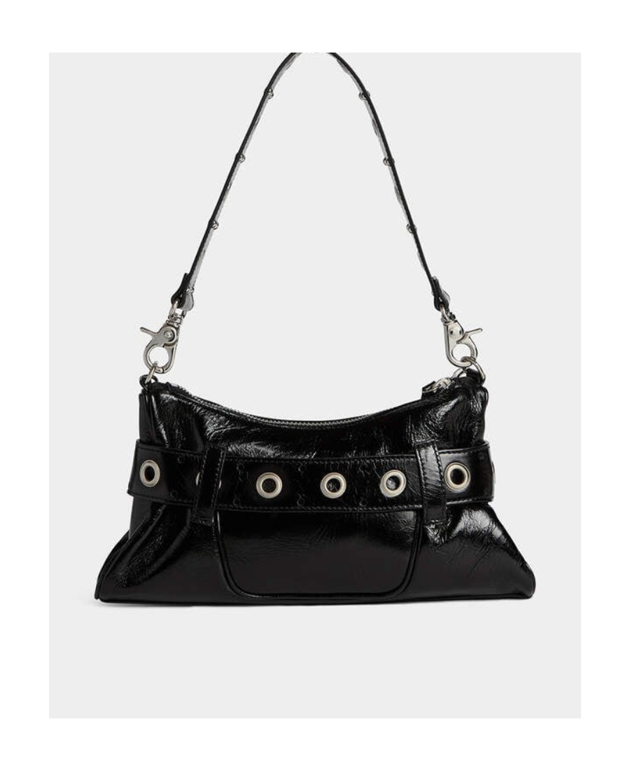 Dsquared2 Gothic Logo-plaque Leather Shoulder Bag In Black
