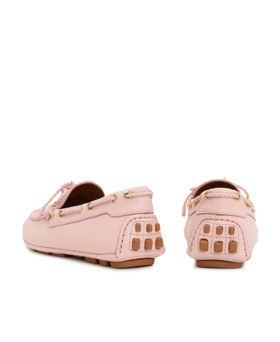 Shop Bally Round-headed Flat Shoes In Pink