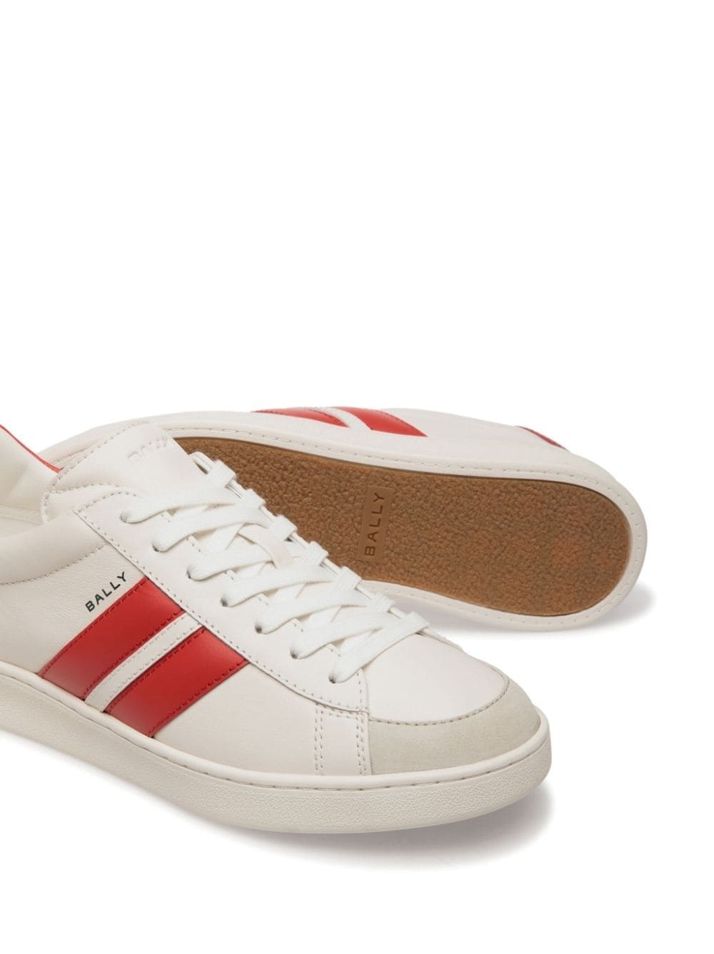 Shop Bally Tyger Leather Sneakers In Nude
