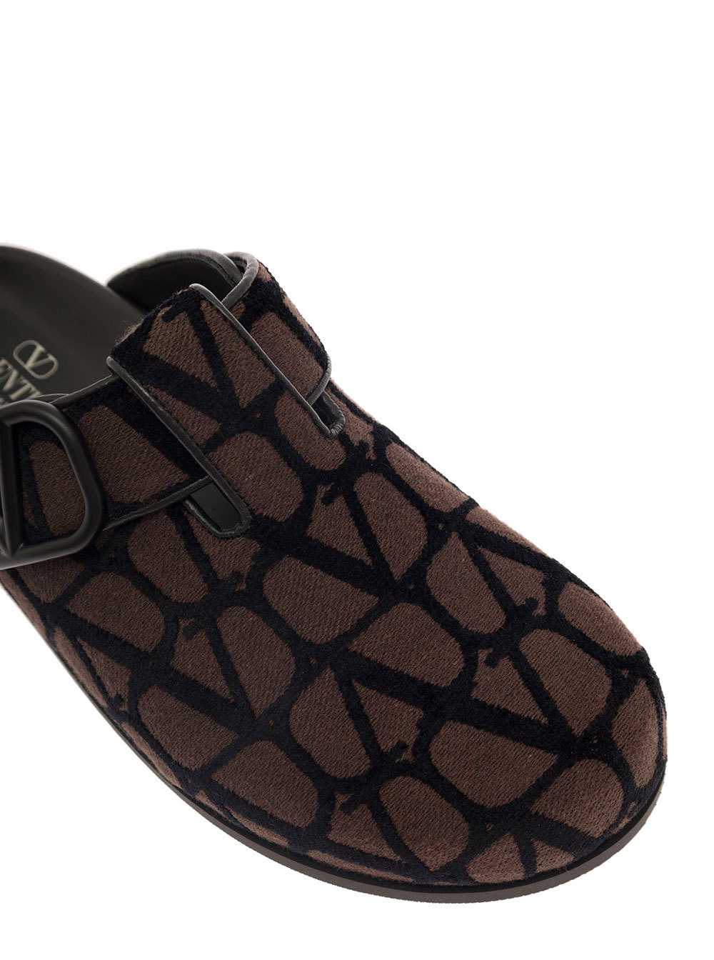 Valentino V Logo Signature Slippers In Black