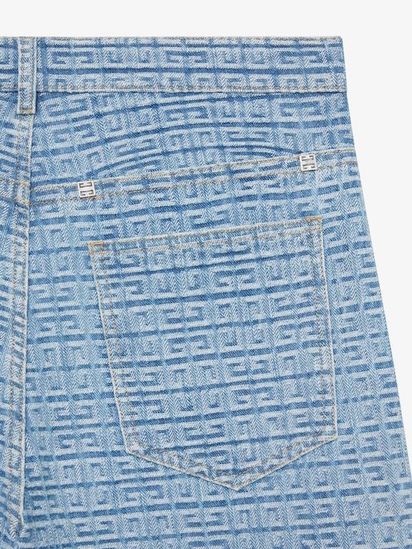 Givenchy 4g-embossed Logo-plaque Wide-leg Jeans In Blue