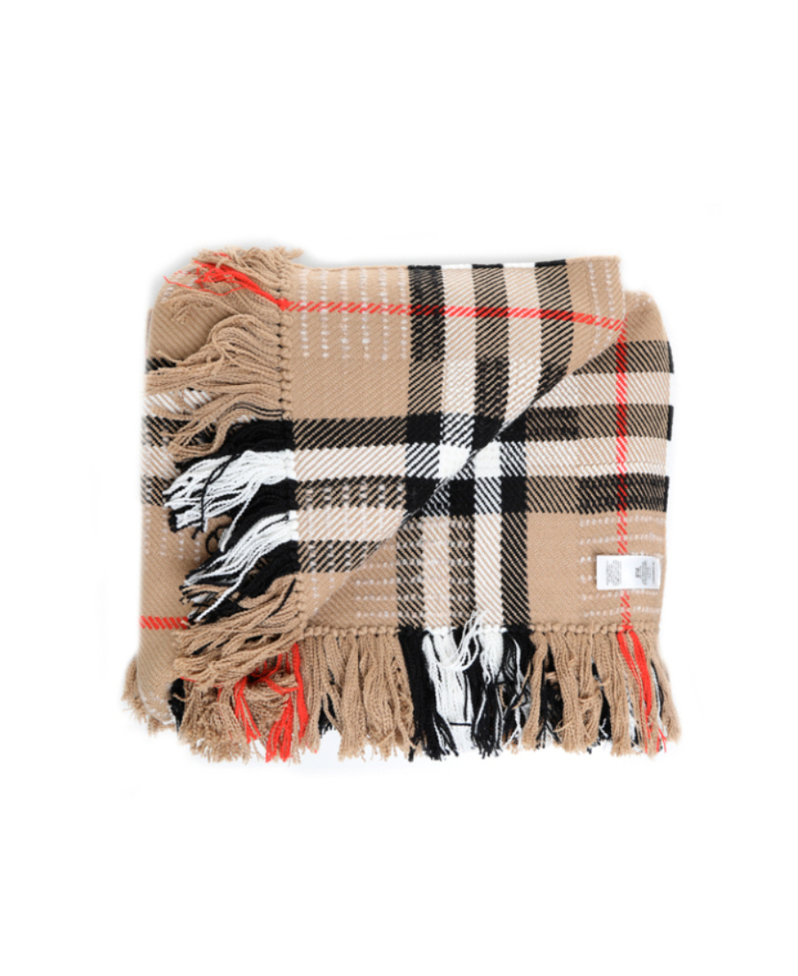 Burberry Vintage Check Knit Scarf In Nude