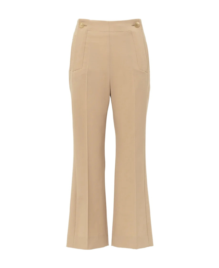 Chloé Horn Casual Pants In Nude