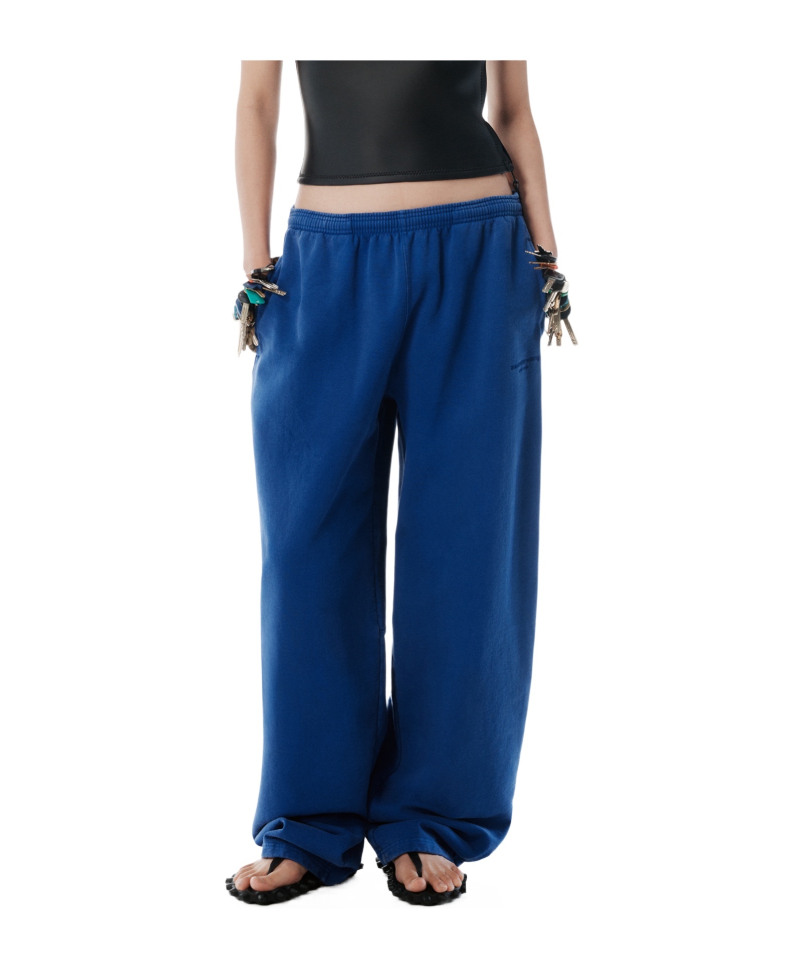 Alexander Wang Blue Wide-leg Sweatpants In Blue