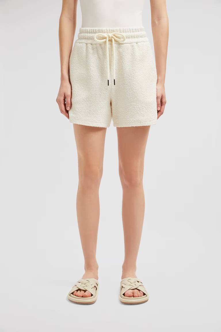 Moncler Bouclé Shorts In White