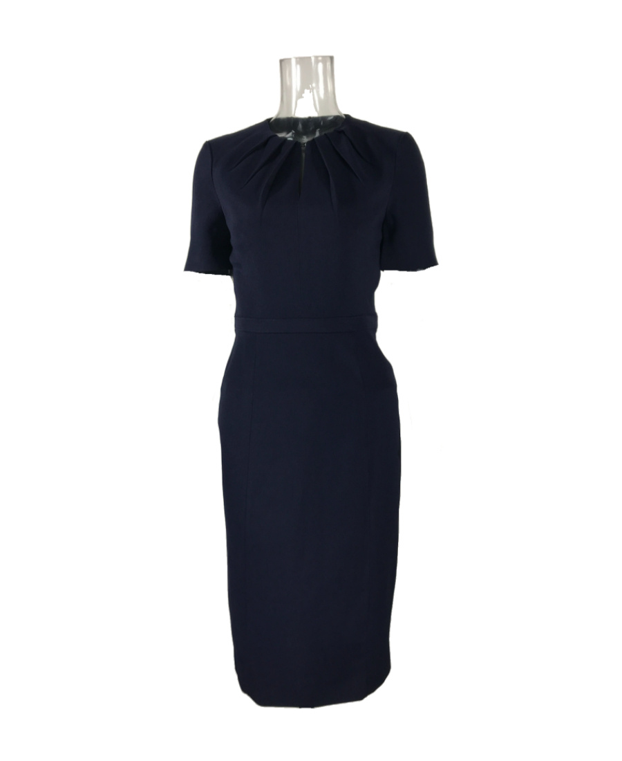 Burberry Short-sleeved Pleated Dress In Black