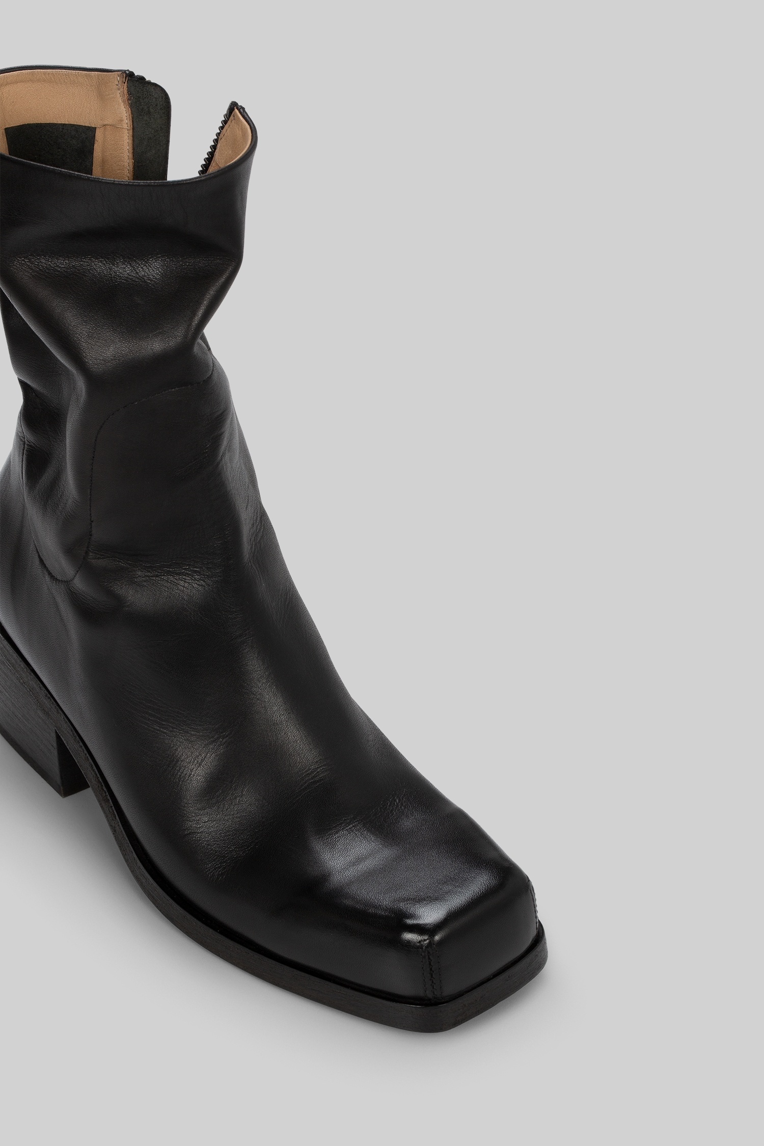 Marsèll Square-headed Short Boots In Black