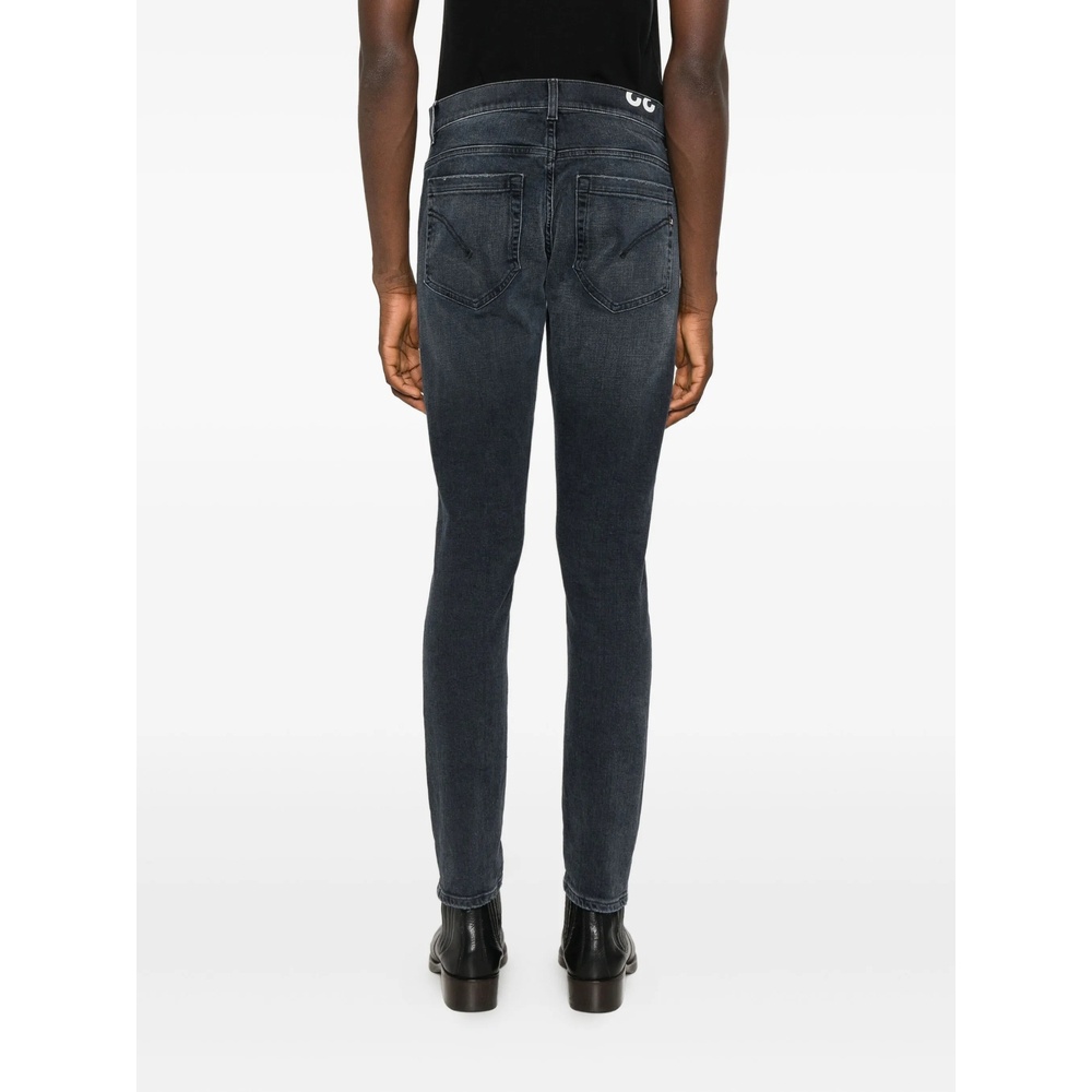 Dondup Brighton Straight Cut Denim Trousers In Black