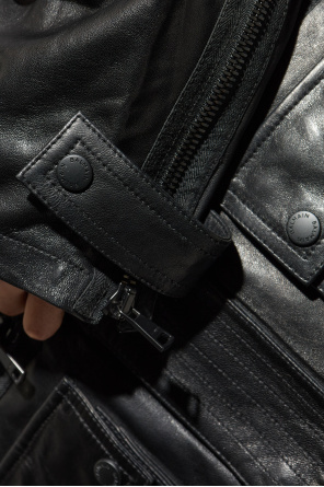 Balmain Lambskin Leather Mid Length Parka Clothing In Black