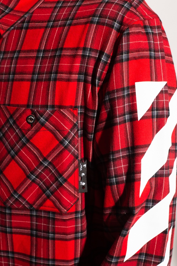 Off-white Diag Checked Flannel Shirt In Red
