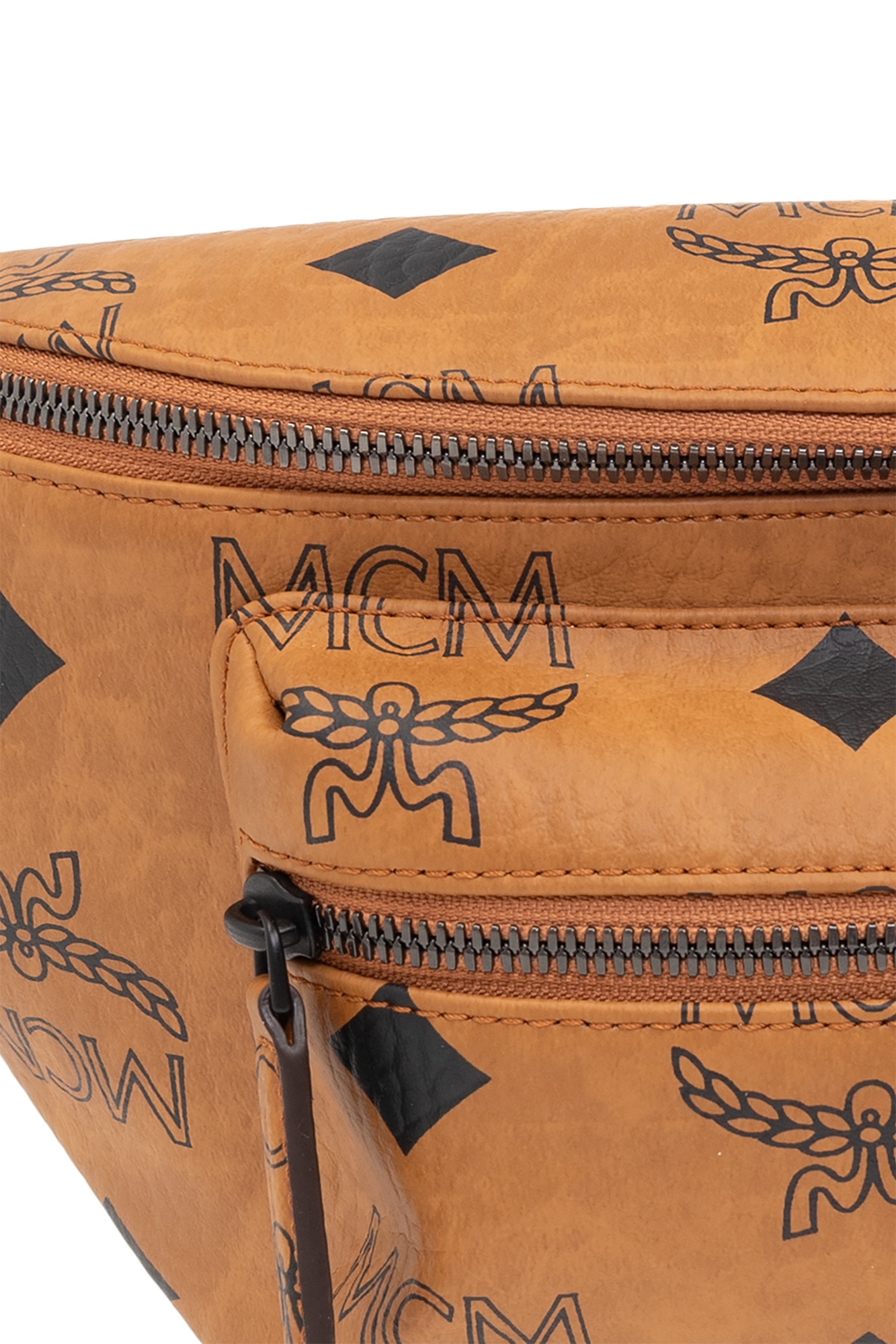 Shop Mcm Fursten Monogrammed Medium Belt Bag In Brown