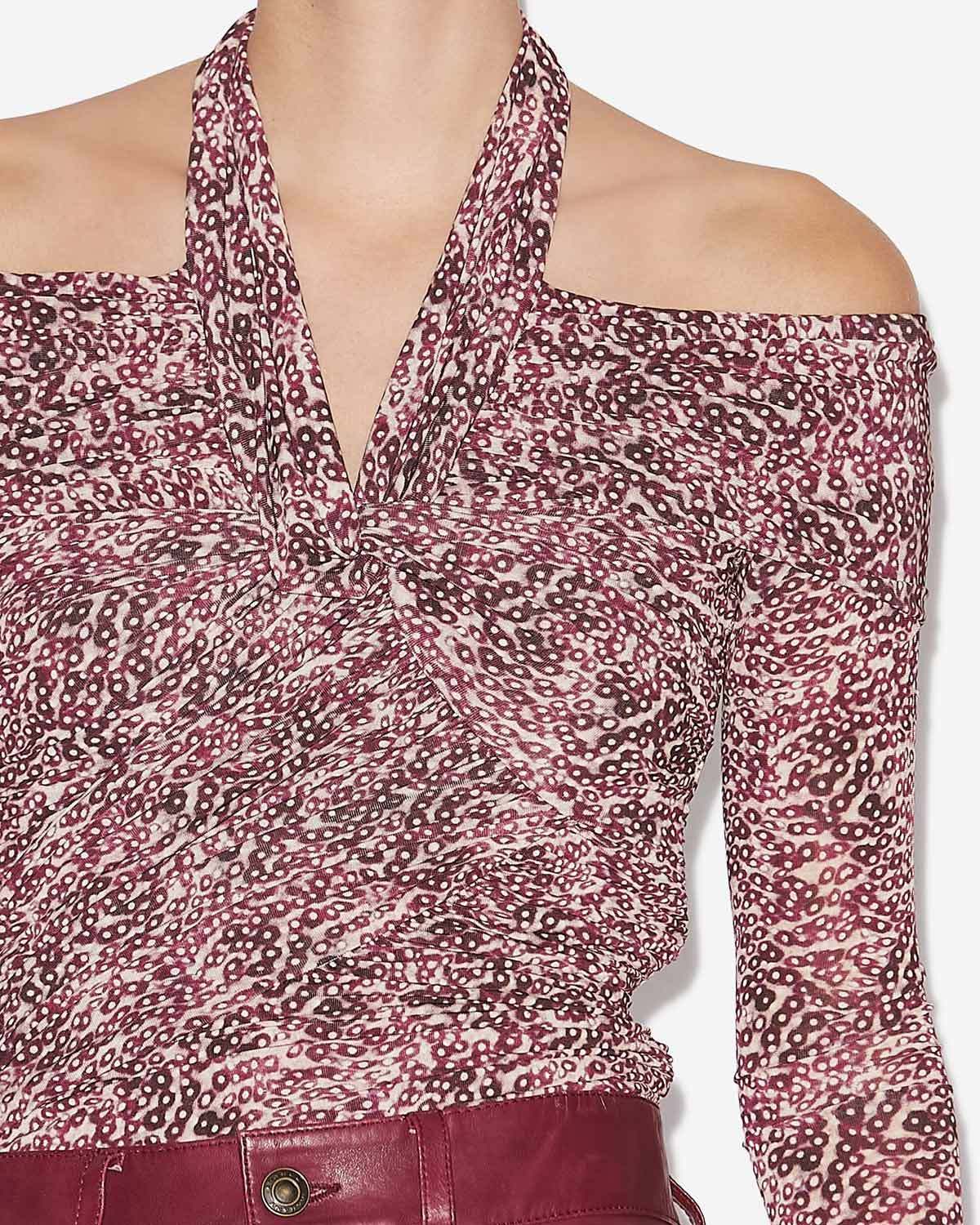 Isabel Marant Vonda Cold-shoulder Draped Top In Red