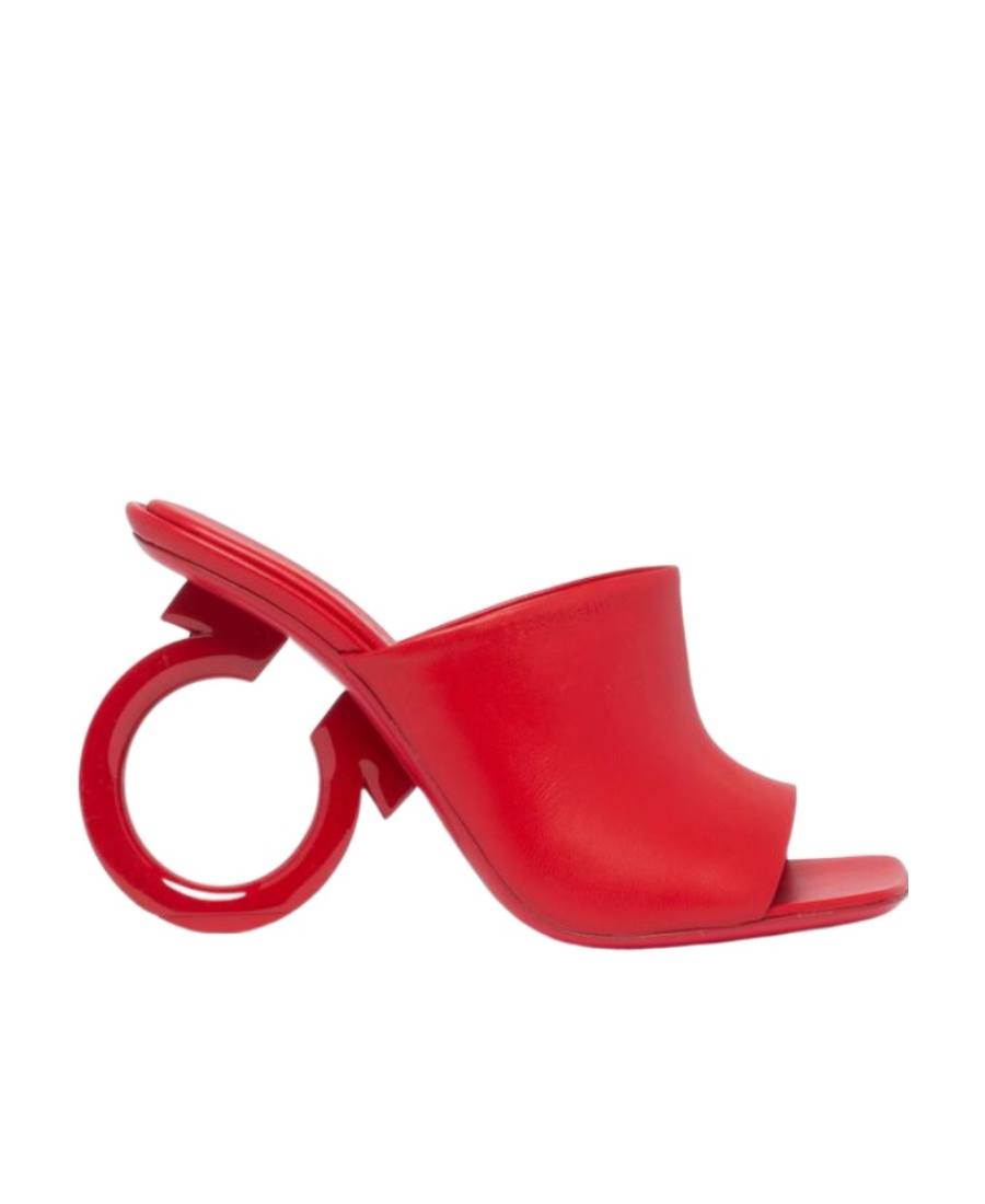 Ferragamo 70mm Open-toe Sculpted-heel Mules In Red