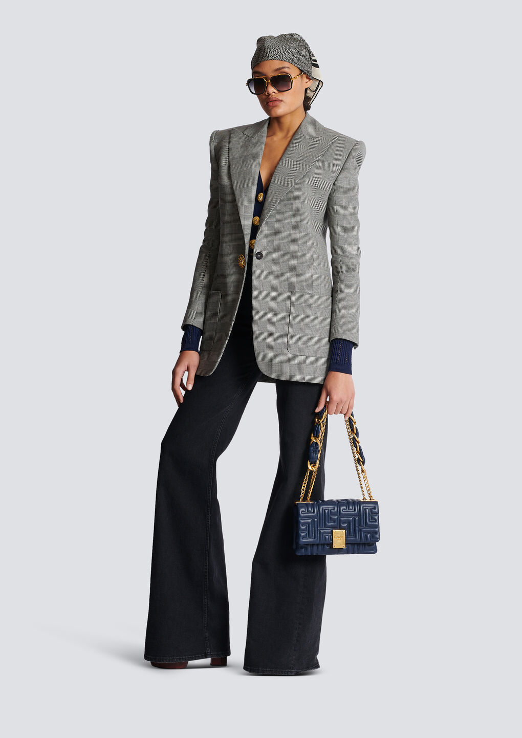 Balmain Single-breasted Wool Blazer In Gray