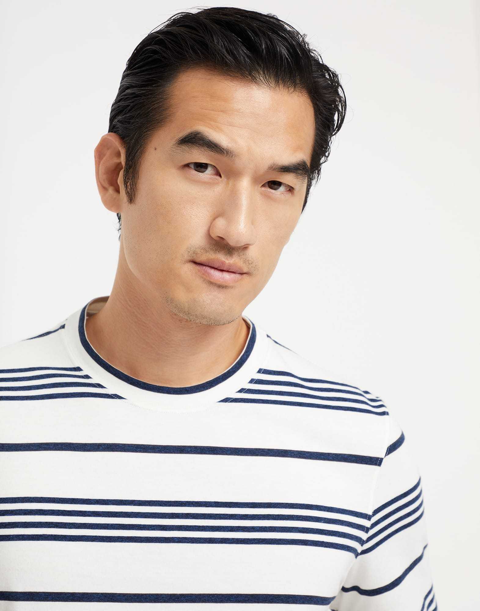 Brunello Cucinelli Striped Crewneck T-shirt In White