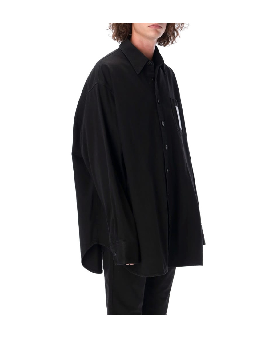 Raf Simons Logo Long-sleeved Shirt In Black