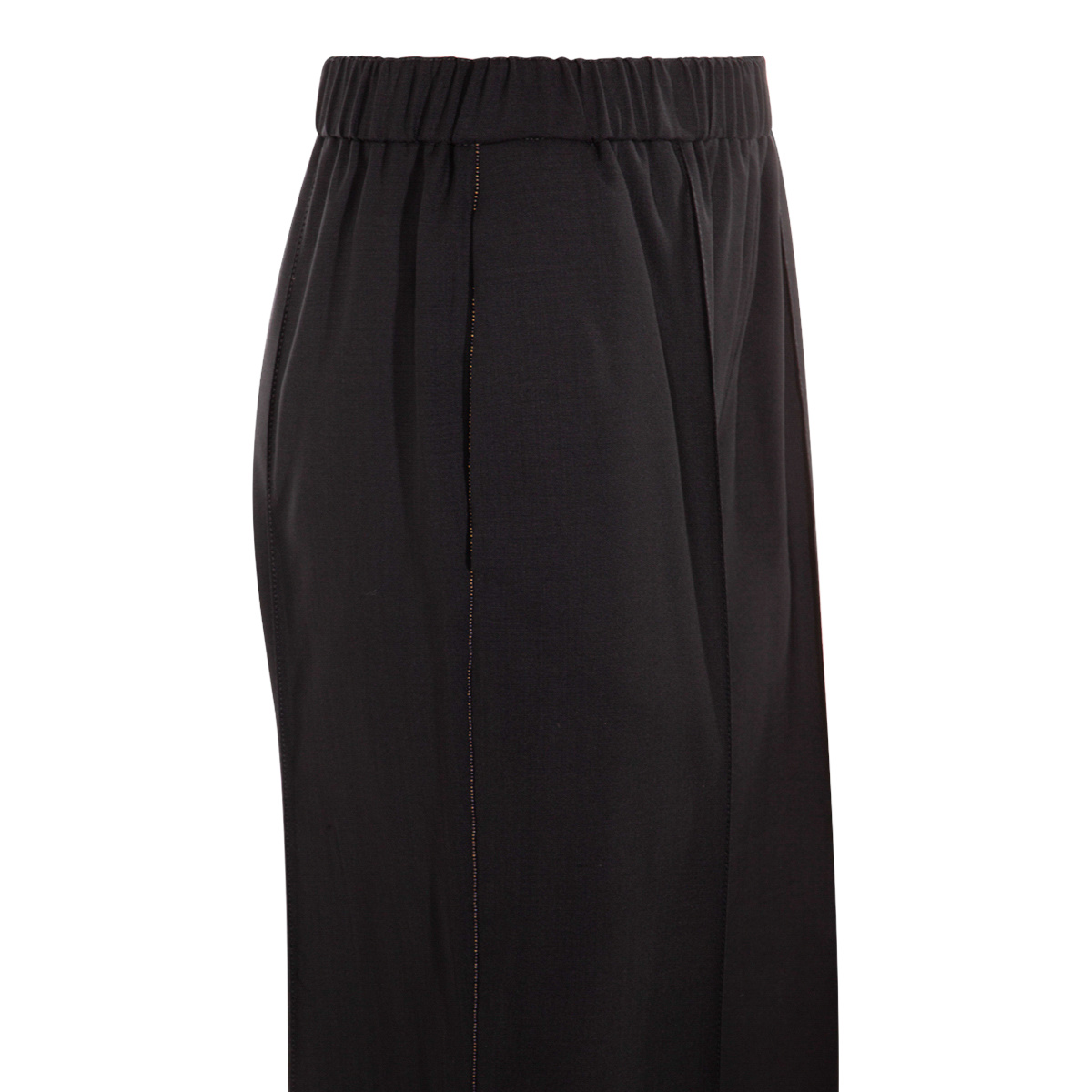 Fabiana Filippi Elastic Waistband Straight Leg Trousers With Seam Detailing