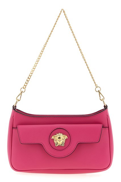 Versace La Medusa Calf-leather Crossbody Bag In Pink