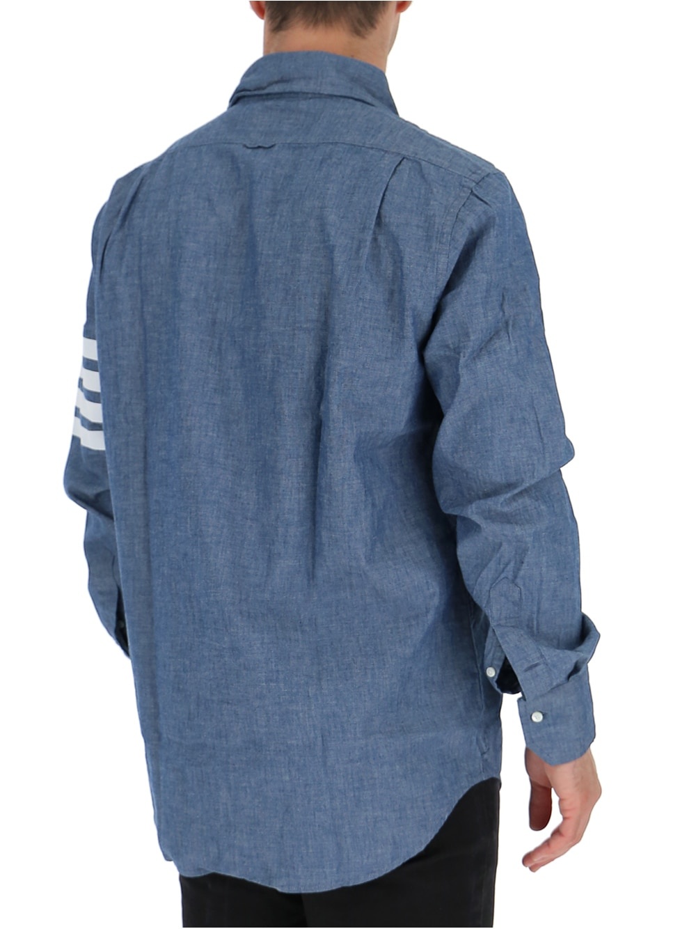 Thom Browne 4-bar Straight-fit Chambray Shirt In Blue