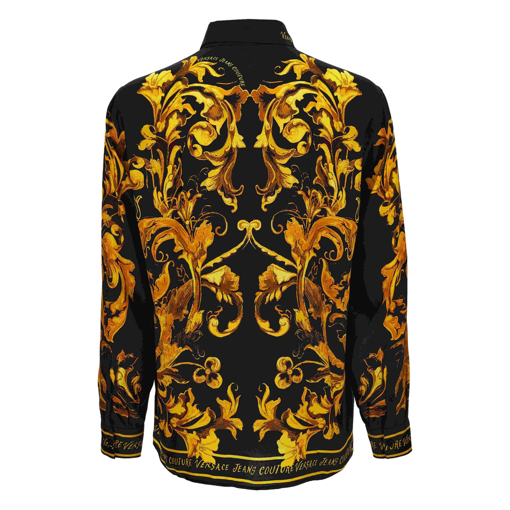 Versace Jeans Baroque-print Shirt In Black