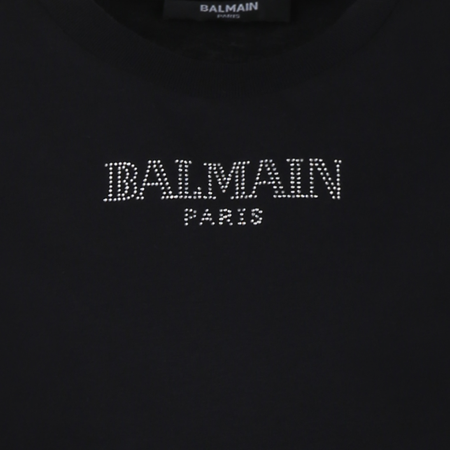 Shop Balmain Kids Logo-embellished Crewneck T-shirt In Black