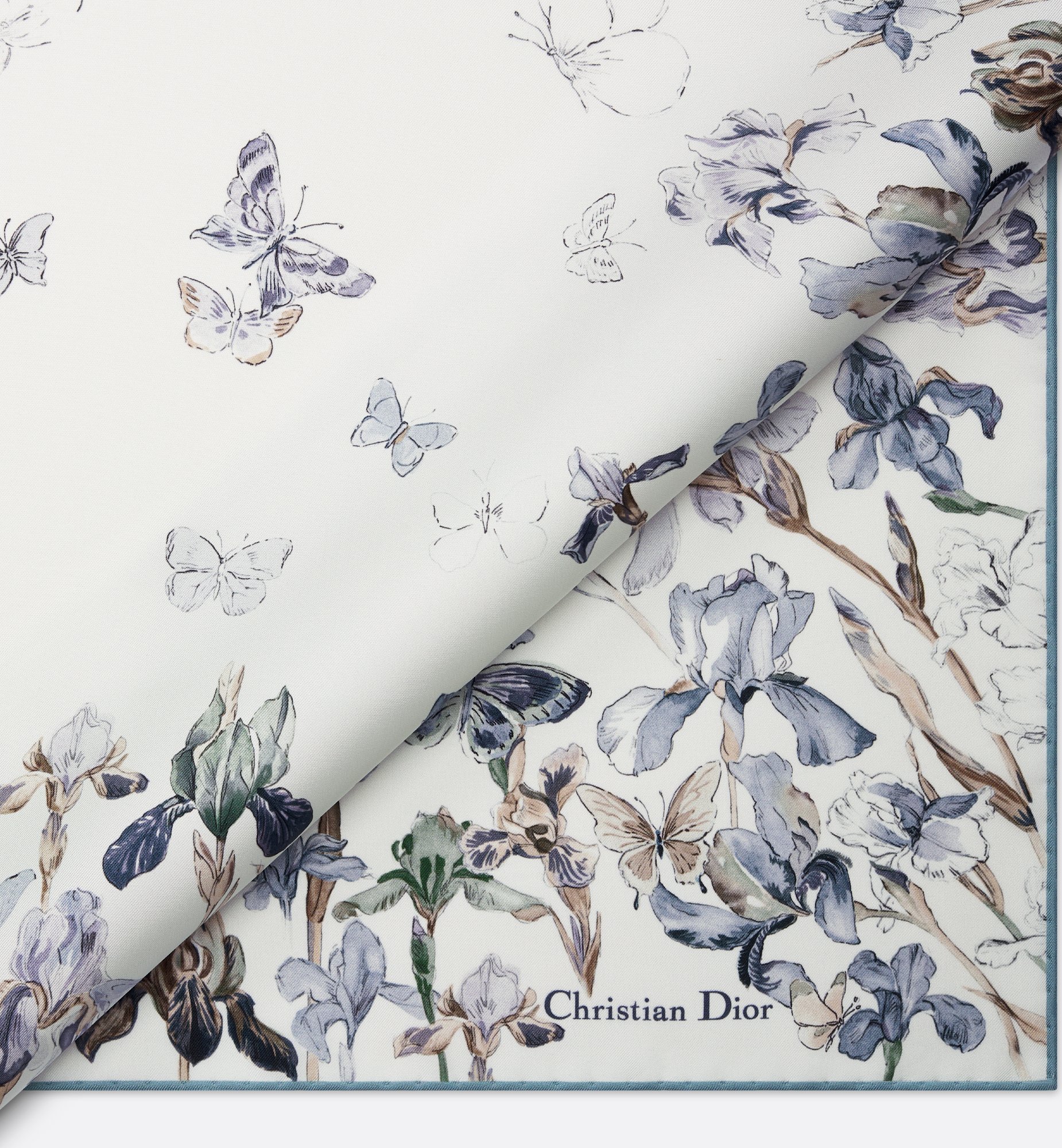 Dior Butterfliesiris 90 Square Scarf In White