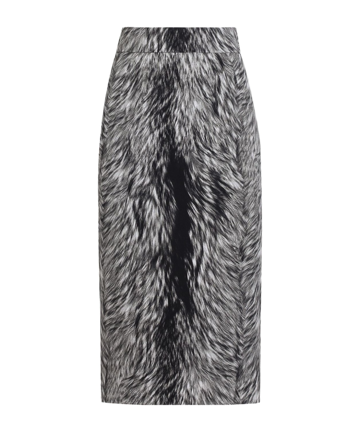 Dolce & Gabbana Fur-print Midi Skirt In Gray