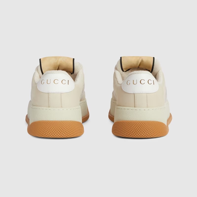 Gucci Double Screener Lace-up Sneakers In Nude