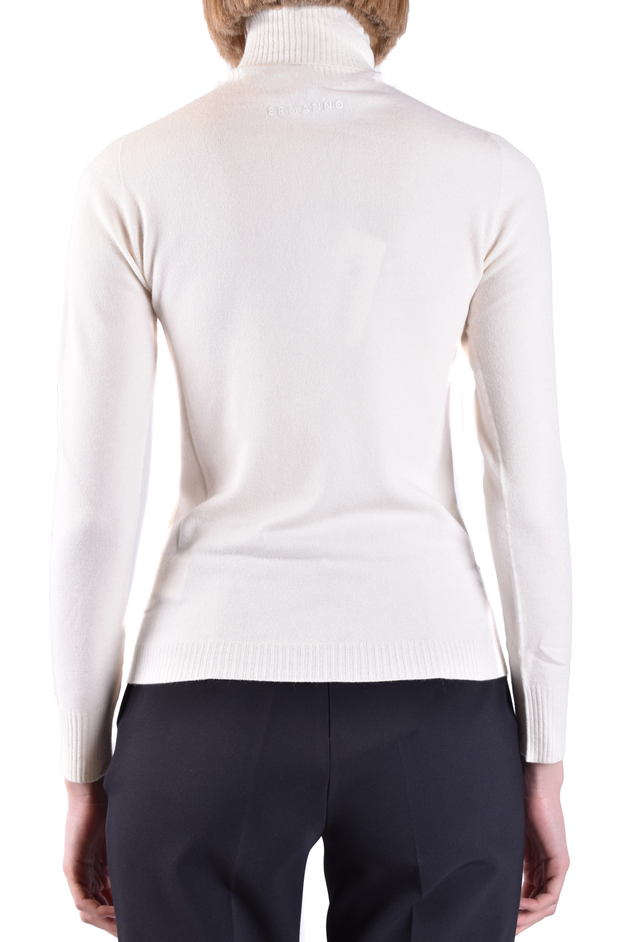 Ermanno Ermanno High-neck Long-sleeved Sweater In White