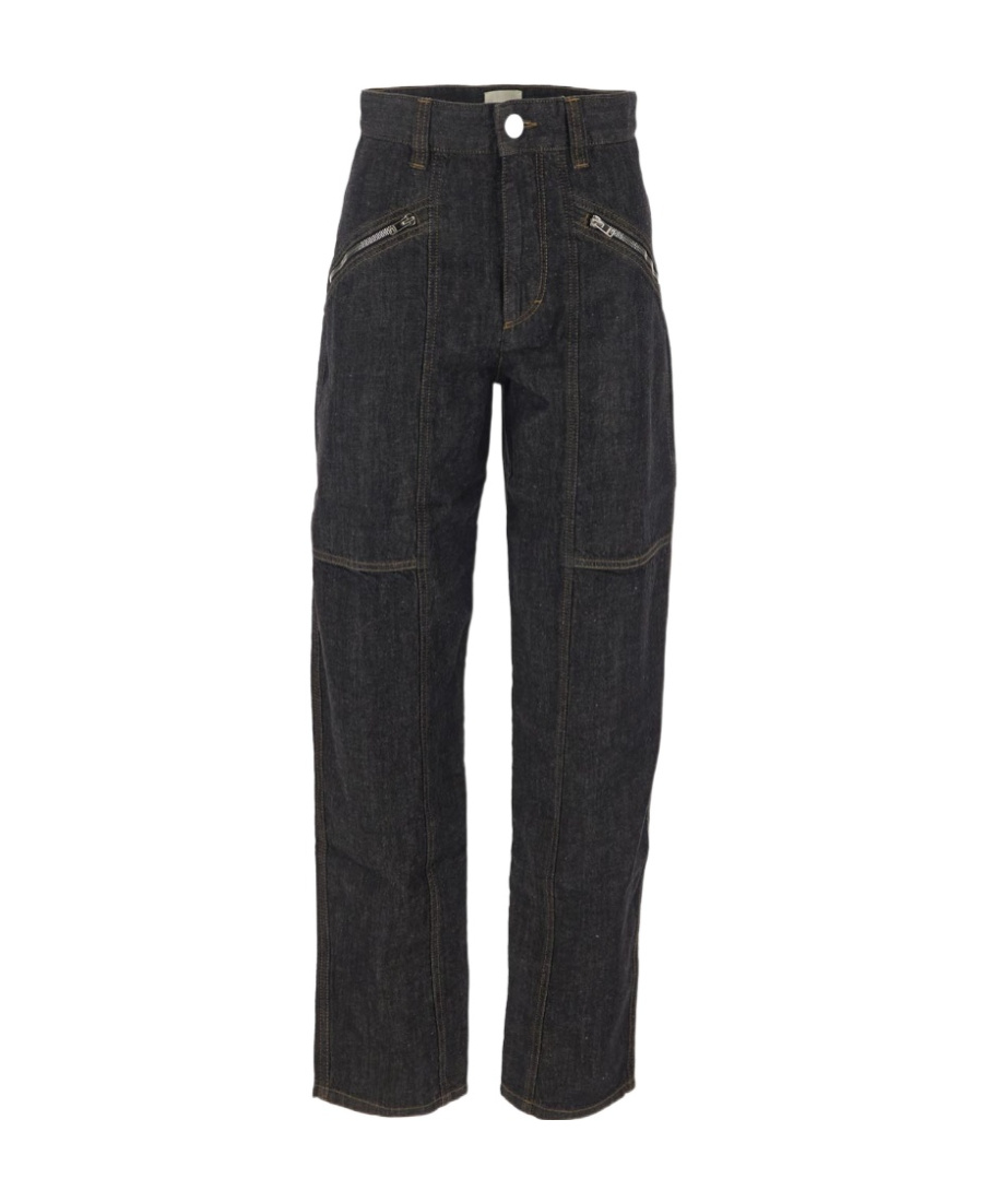 Isabel Marant High-waisted Wide-leg Jeans In Black