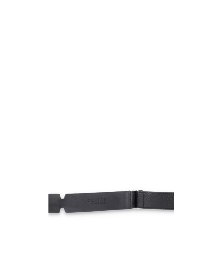 Orciani Hammer-pattern Leather Belt In Black