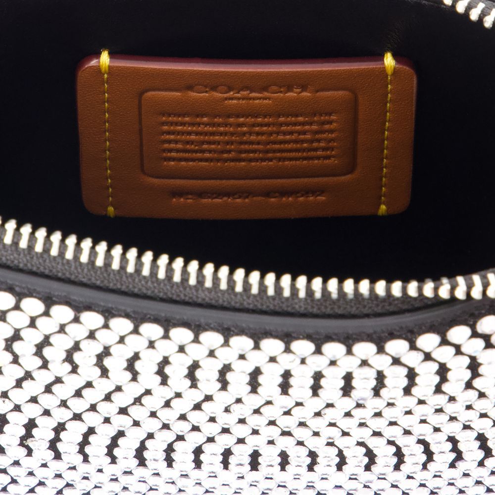 Coach Penn Schultertasche Mit Kristallen In Black