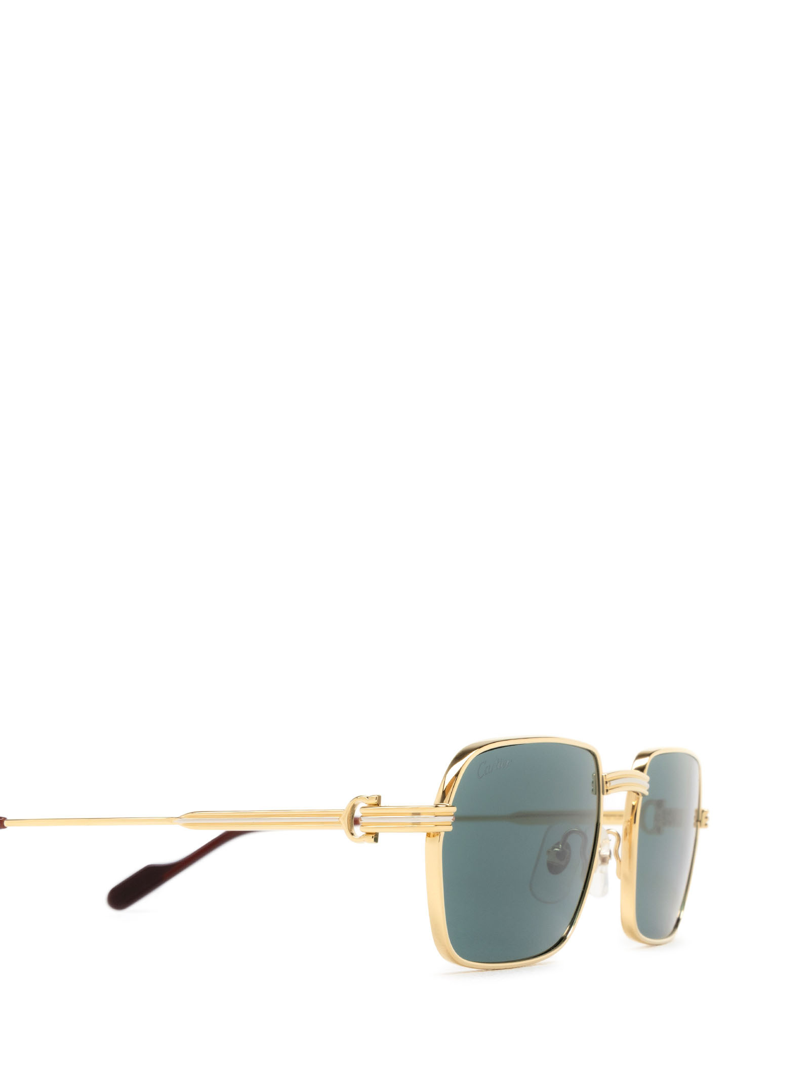 Shop Cartier Rectangle Frame Sunglasses In Green