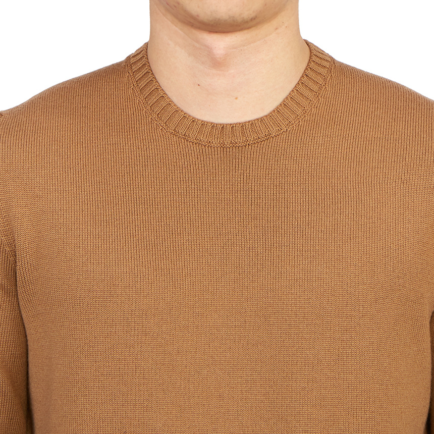 Drumohr Merino Wool Crew-neck Sweater In Brown
