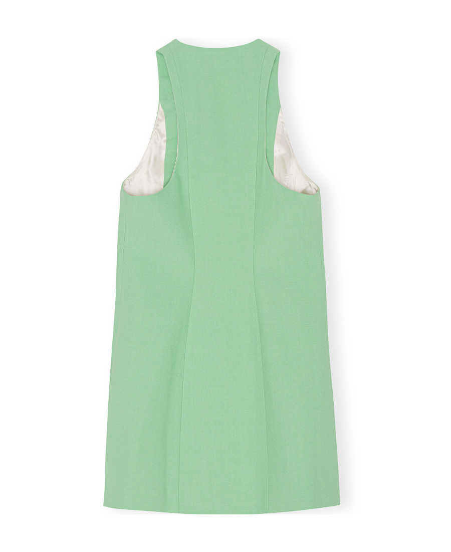 Ganni + Net Sustain Organic Cotton-voile Mini Dress In Green