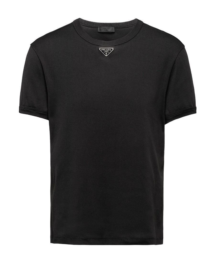 Prada Black Woolen T-shirt In Black