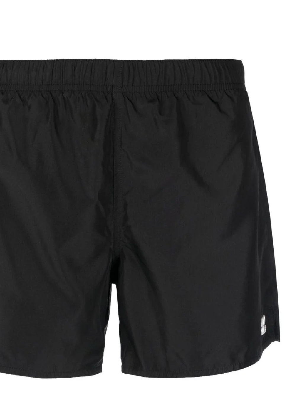 Courrèges Logo-patch Plain Swim Shorts In Black