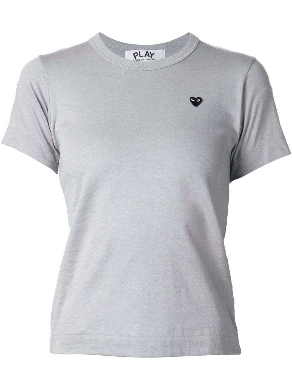 Comme Des Garçons Play Embroidered Heart T-shirt In Gray