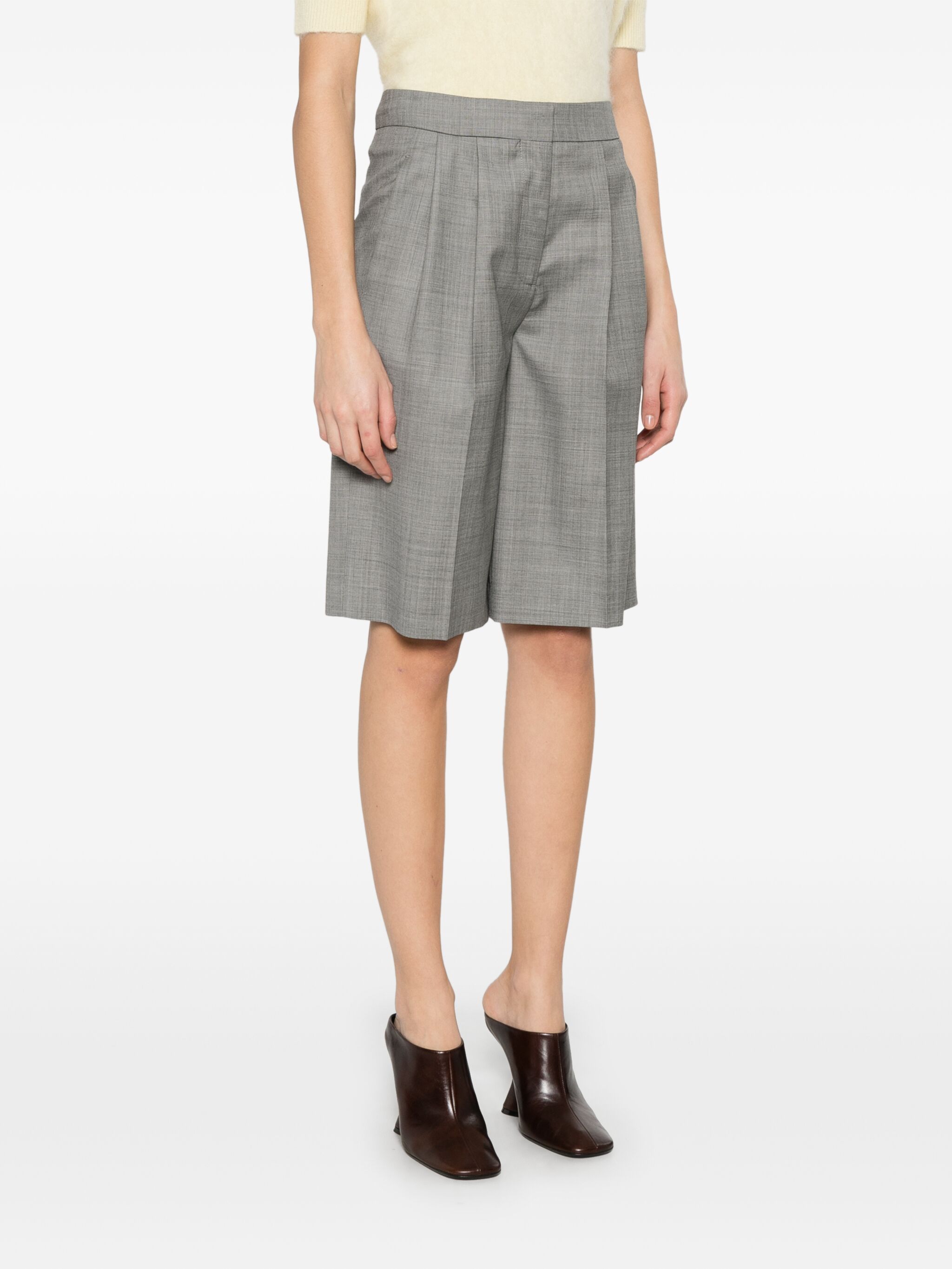 Loulou Studio Soan Tailored Bermuda Shorts In Gray