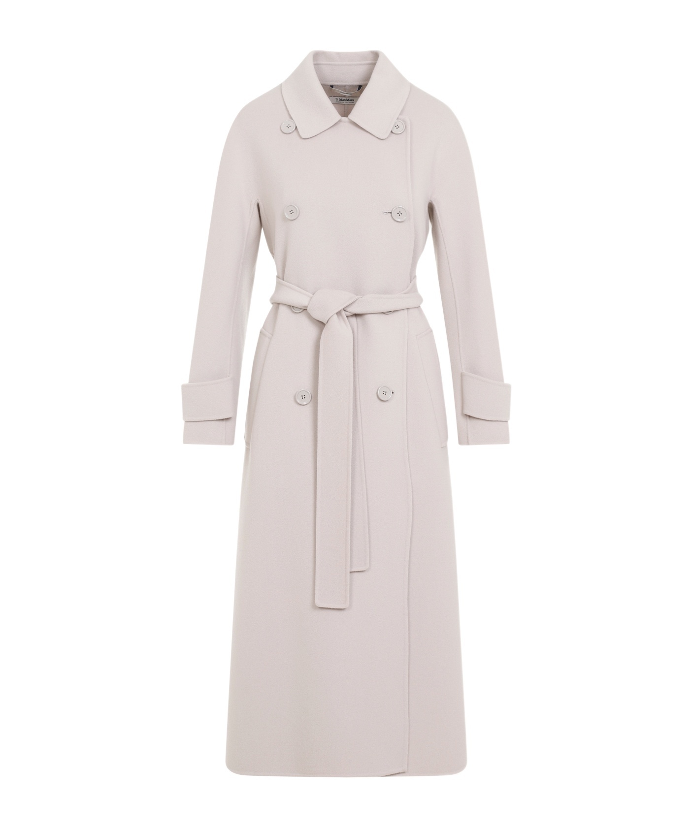 Max Mara Double-breasted Wool Coat In White
