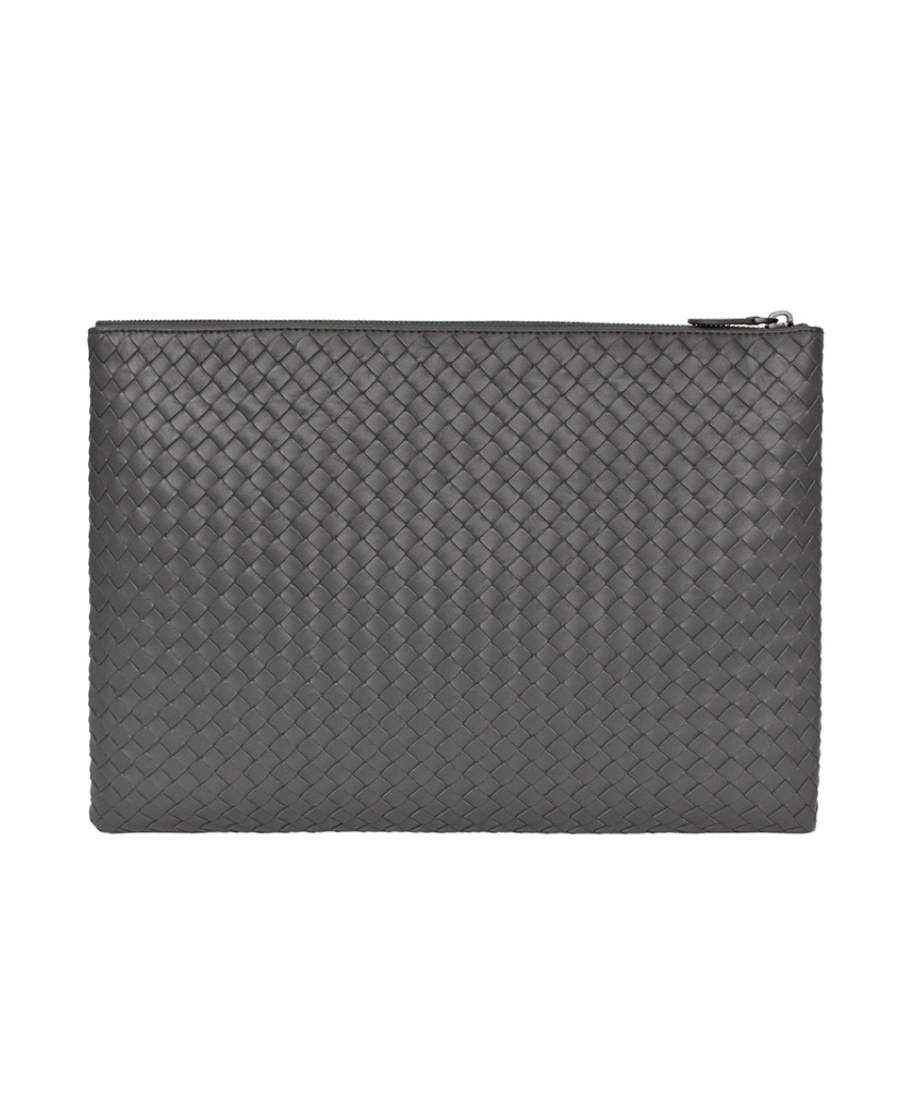 Bottega Veneta Intrecciato Clutch Bag In Gray