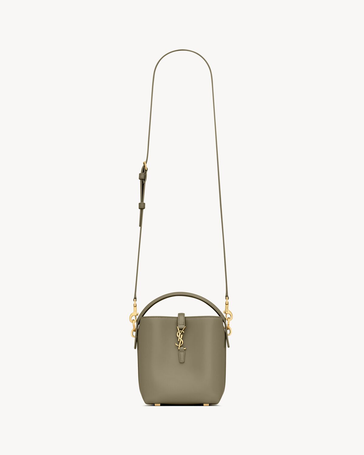 Saint Laurent Le 37 Mini In Shiny Leather In Strong Moss