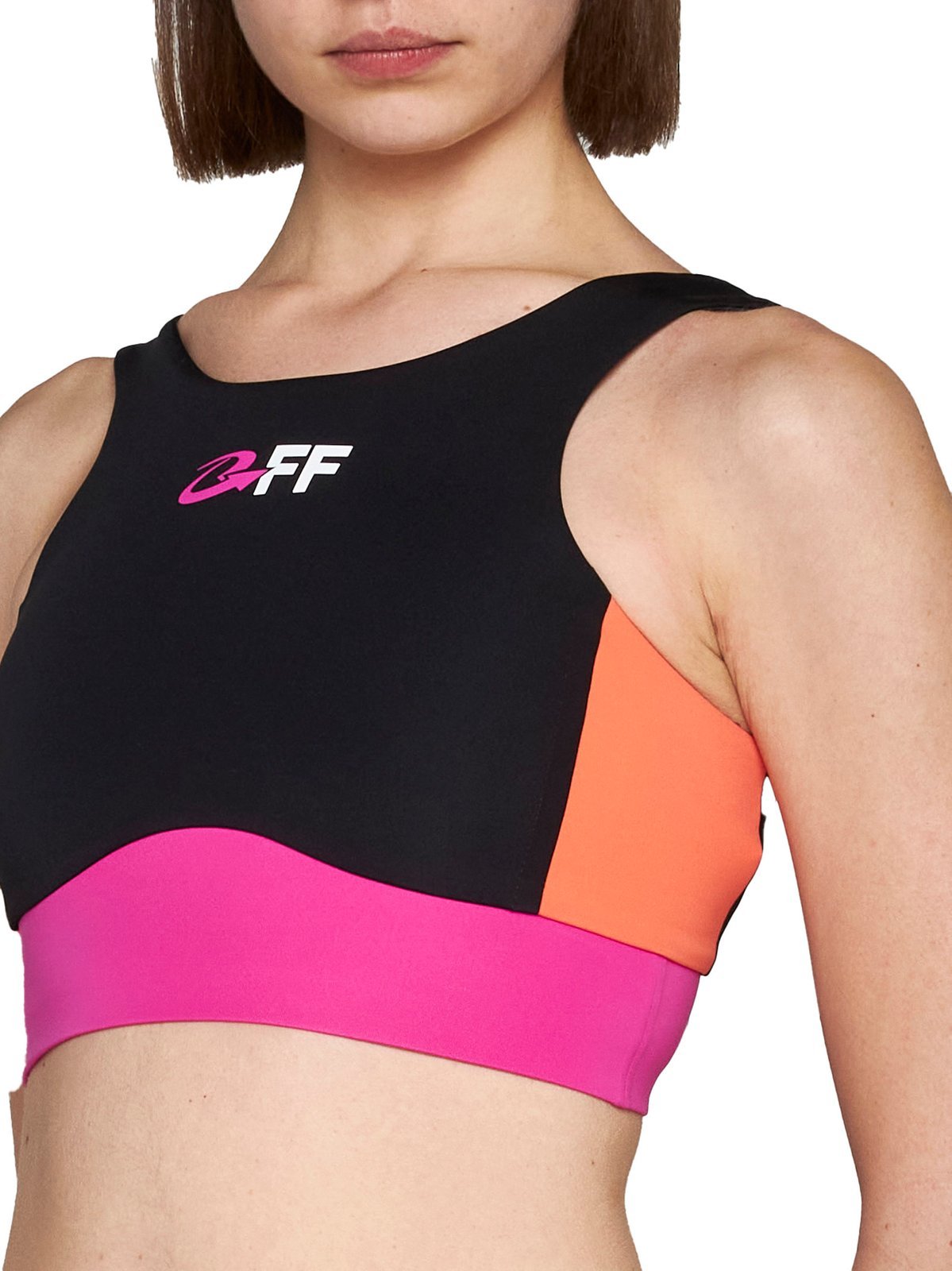 Off-white Color-block Sports Bra In Black