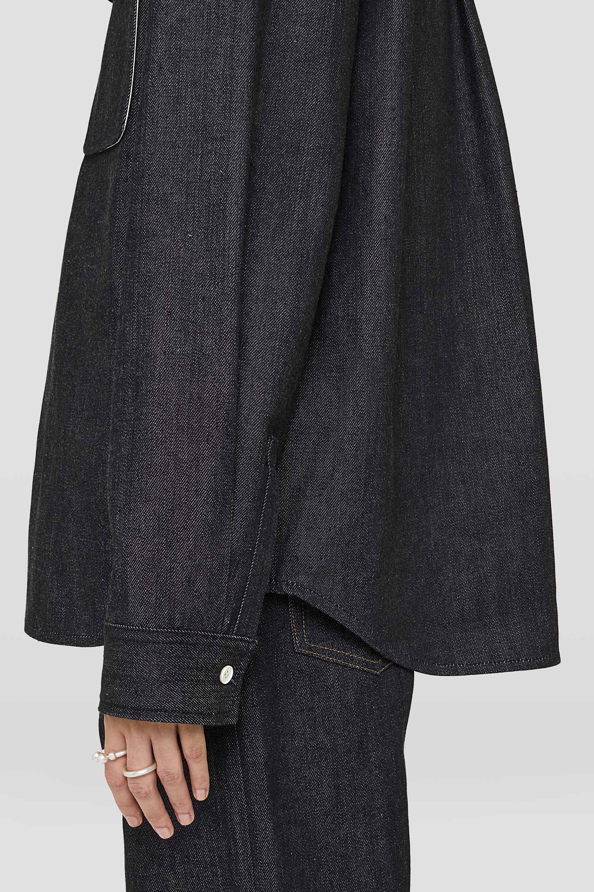 Jil Sander Spread-collar Denim Shirt In Black