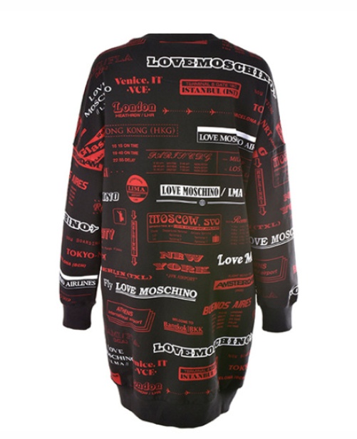 Moschino Fashion Alphabet Pattern Printed Dress In Black