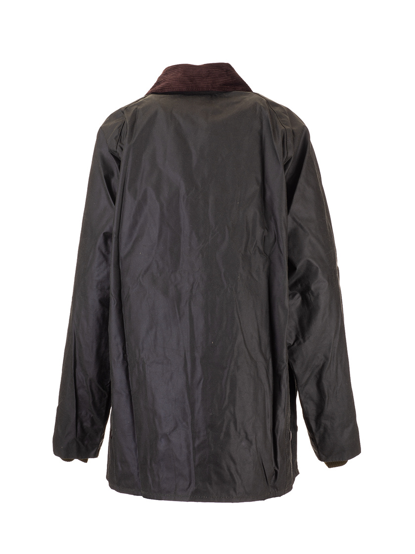 Shop Barbour Bedale Corduroy-collar Wax Jacket In Black
