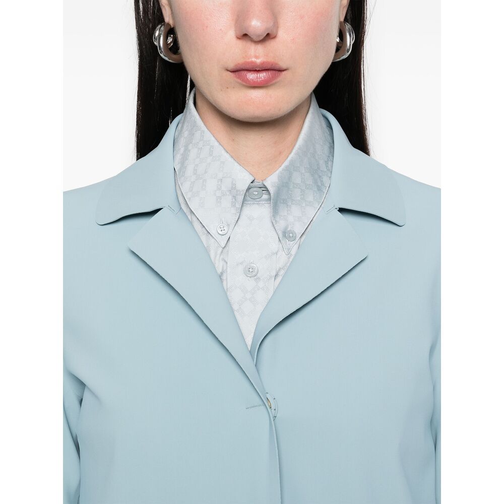 Herno Single-breasted Coat In Blue