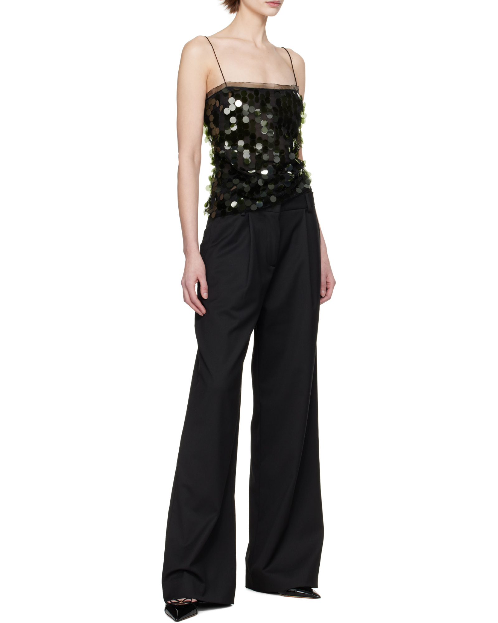 16arlington Layered Pleated Wide-leg Pants