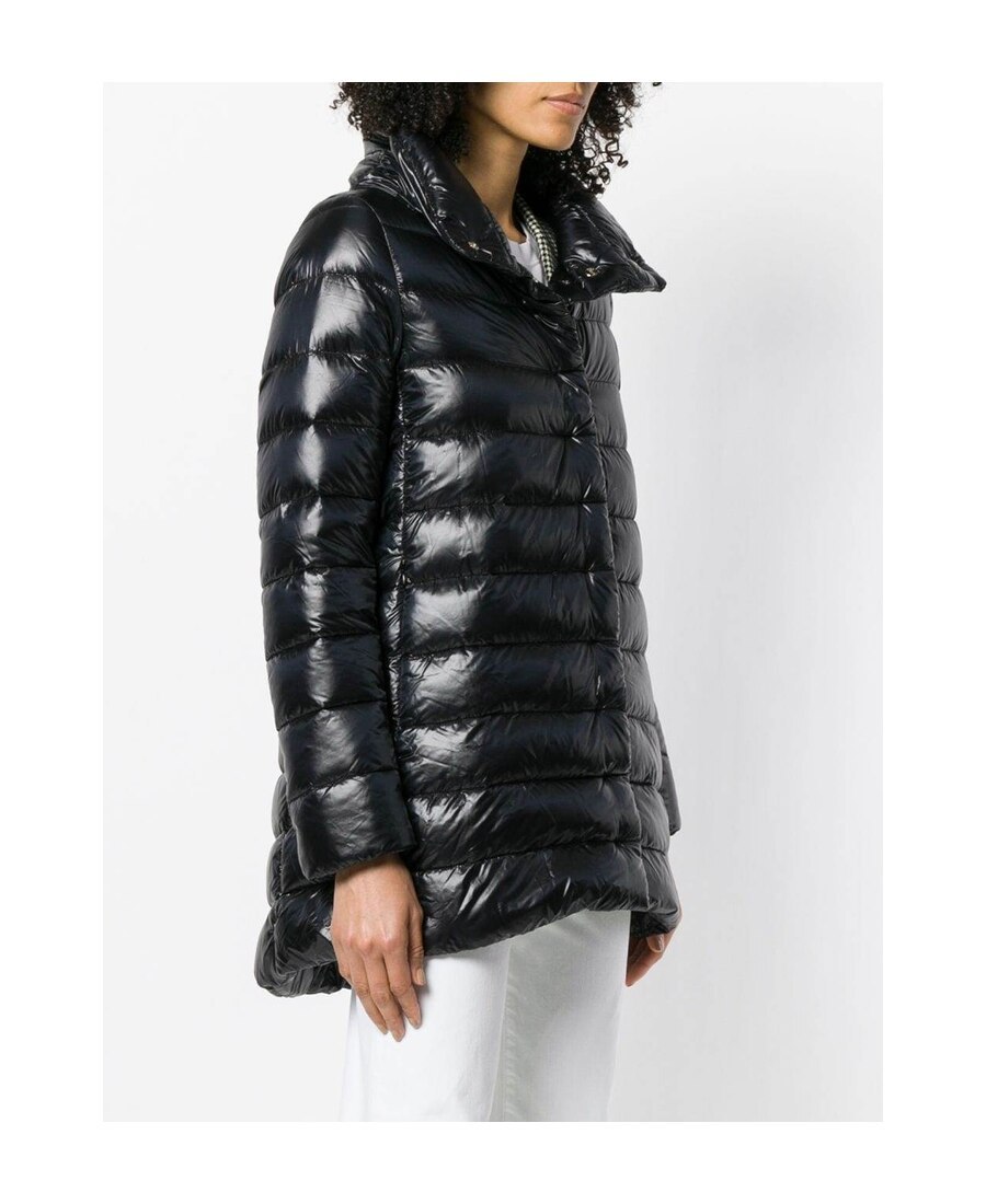 Herno Amelia Stand Collar Down Puffer Coat In Black